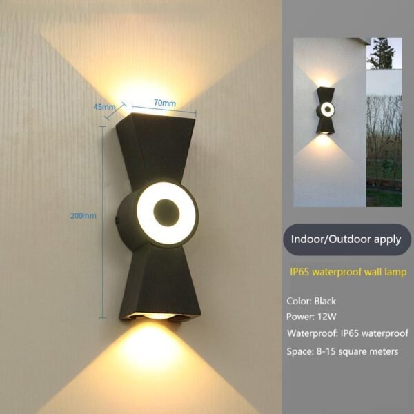 LED-buitenwandlamp, aluminium 12W