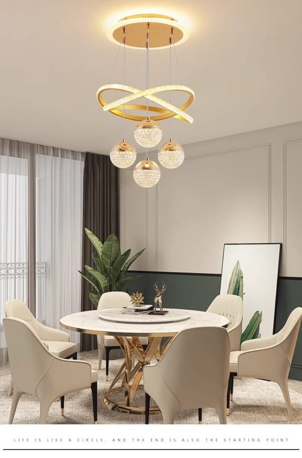 LuxiLamps - 4 Bollen Hanglamp - Kroonluchter Woonkamer – Dimbaar 100w