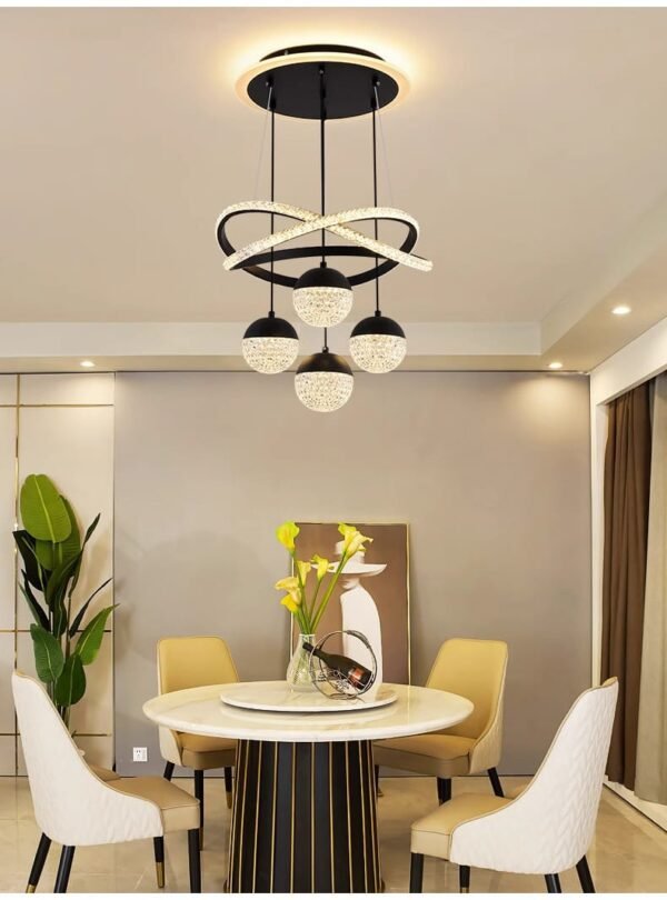 LuxiLamps - 4 Bollen Hanglamp - Kroonluchter Woonkamer – Dimbaar 100w