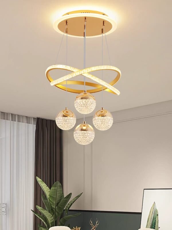 LuxiLamps - 4 Bollen Hanglamp - Kroonluchter Woonkamer – Dimbaar 100w