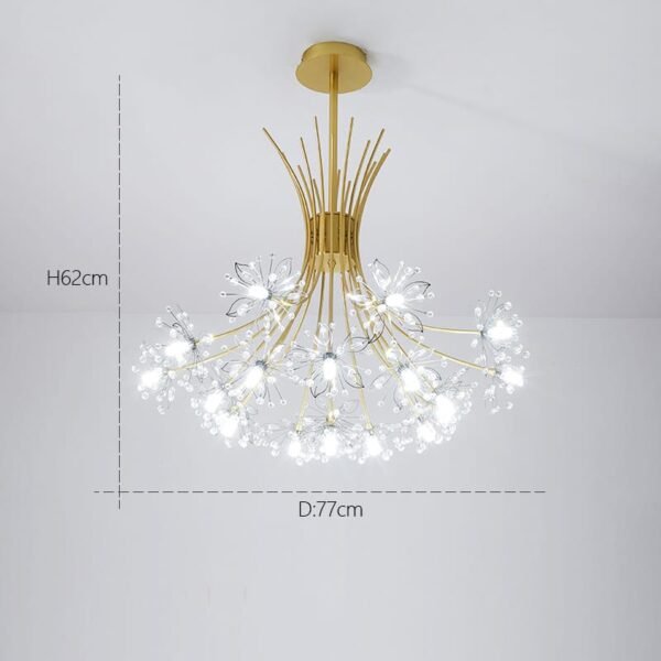 Moderne kristallen kroonluchters midden van de eeuw gouden zwarte hangende plafondlamp, Scandinavische binnenhangende verlichting hangende plafondlamp