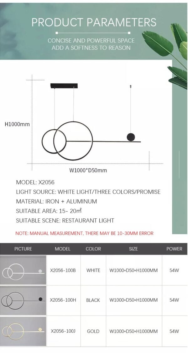 Moderne Eenvoudige Led Kroonluchter Eetkamer Eiland Zwart Wit Gouden Hanger Lamp Restaurant Bar Kantoor Ronde Ringen Opknoping Licht