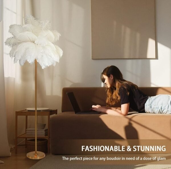 Natuurlijke Struisvogelveren Lamp "Veerlampen Moderne Slaapkamer Staande Lamp